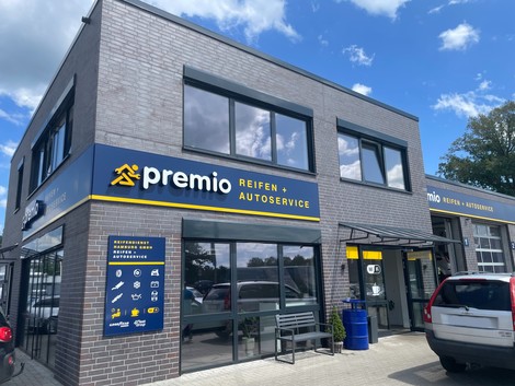 Reifendienst Hamburg GmbH Premio Filiale mit Außenwerbung