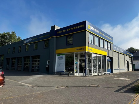 Reifen-Meyenburg GmbH & Co. KG Premio Filiale mit Außenwerbung